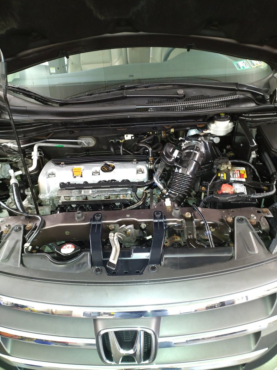 Clean and dressed engine bay after detailing