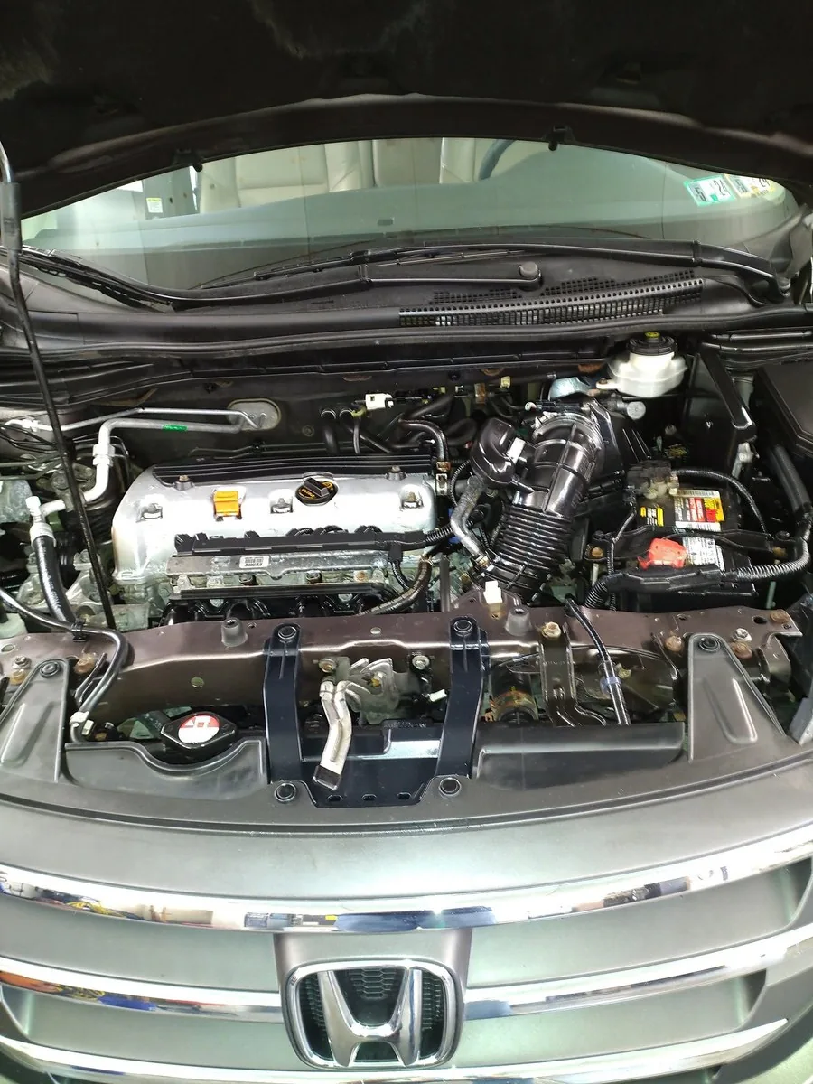 Professionally cleaned and dressed engine bay after auto detailing